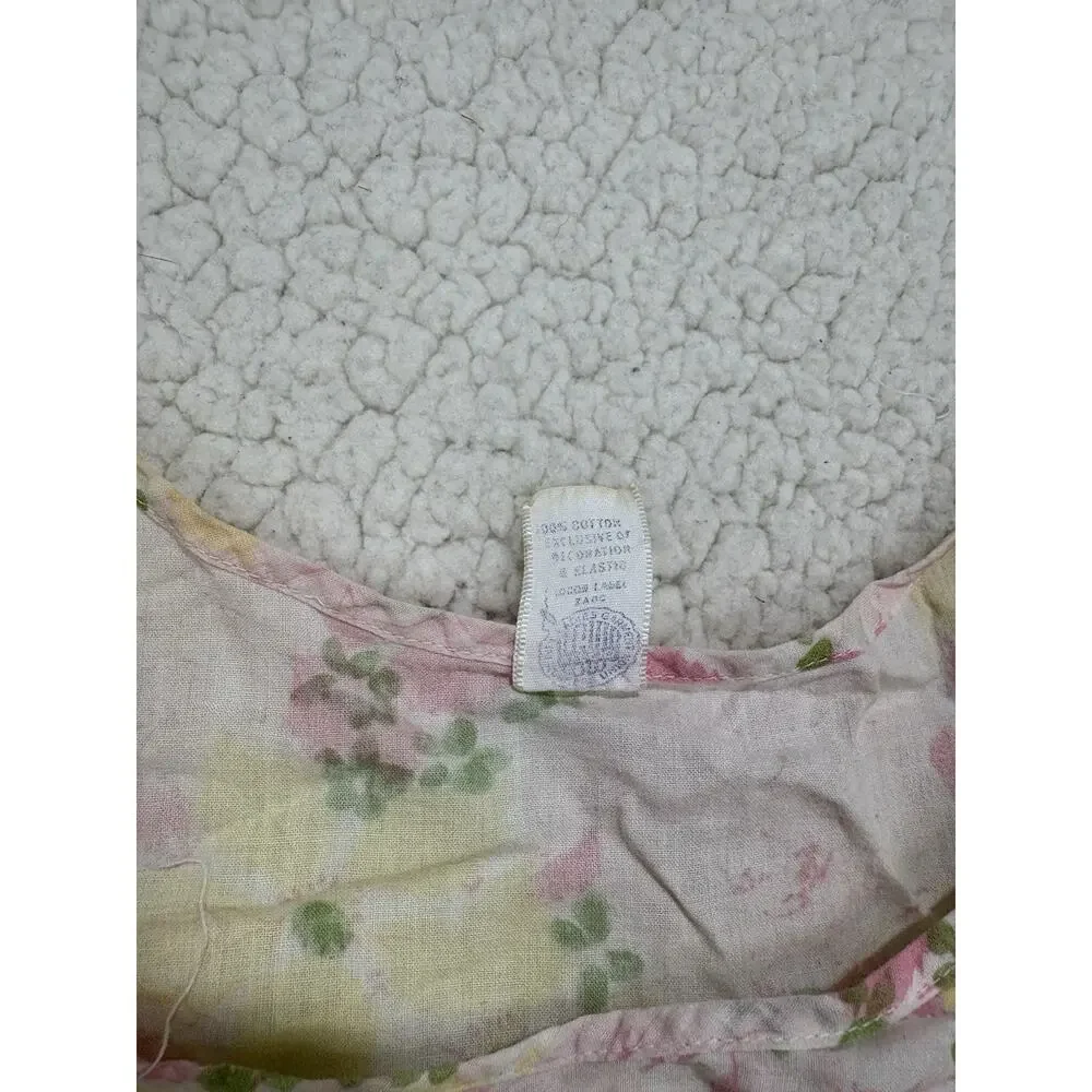 Vintage 60s Girls‎ Sz 6 Cotton Tank Top Bloomers Set Floral Sleepwear Union Made